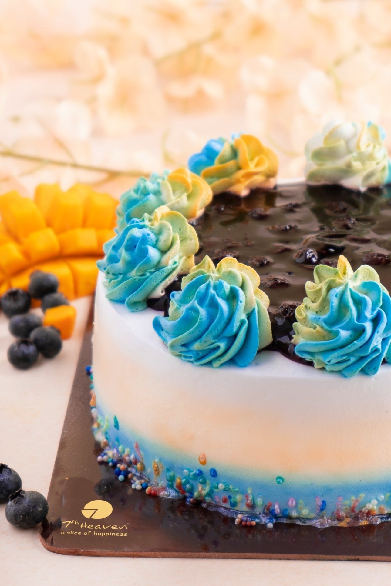 Mango & Blueberry Cake