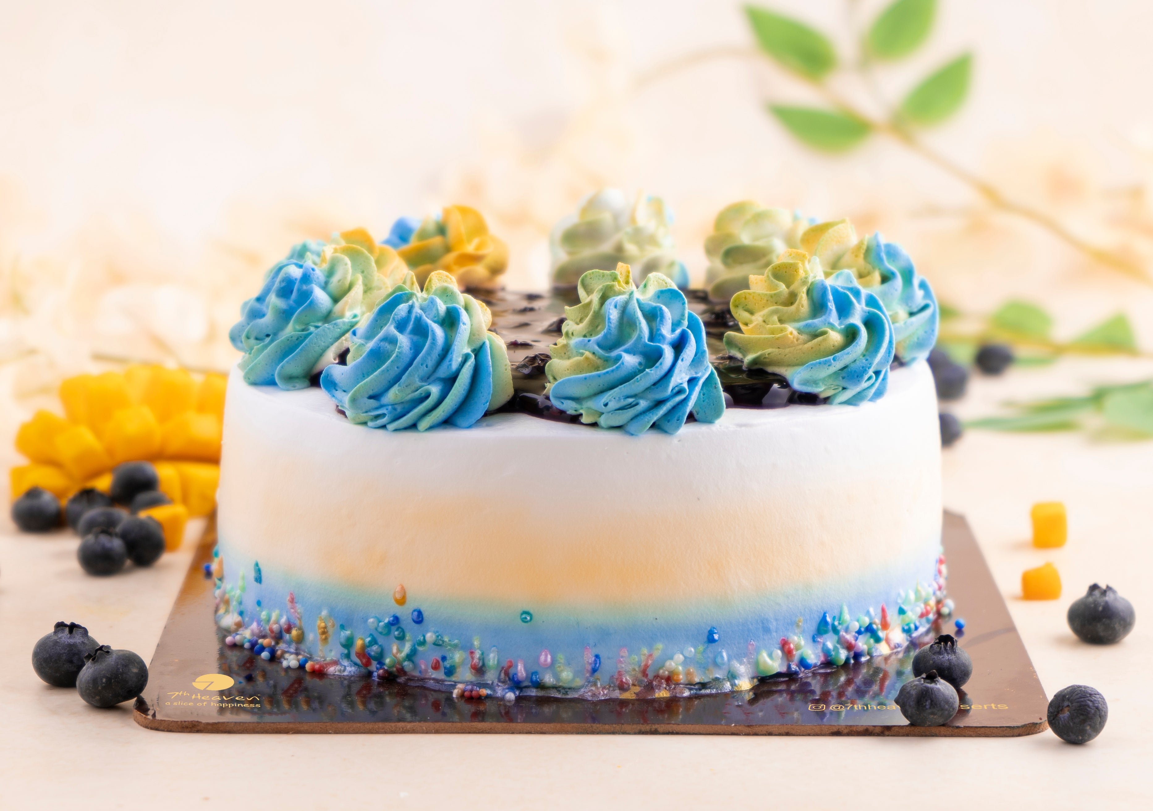 Mango & Blueberry Cake