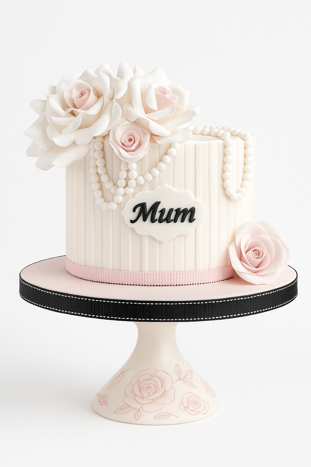 Vintage Pearl & Rose Cake for Mum